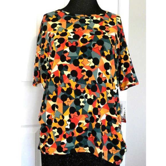 LuLaRoe Top Disney Minnie Mouse TShirt Blouse Black, Orange Multicolor Women XXS - Picture 1 of 10